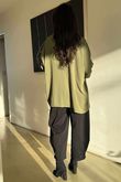Suki Drape Cowl Blouse Khaki /9=